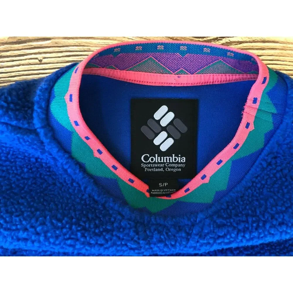 Columbia Wapitoo Fleece Blue Retro Sweatshirt AM0275-410 Men’s Size S/P